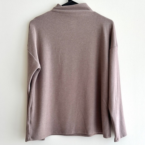 A new day Women's Long Sleeve Mock Turtleneck T-Shirt, Taupe, Size Medium - Picture 15 of 16